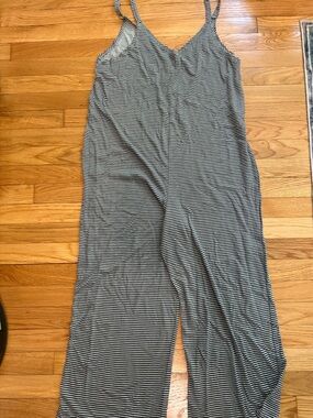 Alternative Black & White Striped Sleeveless Jumpsuit